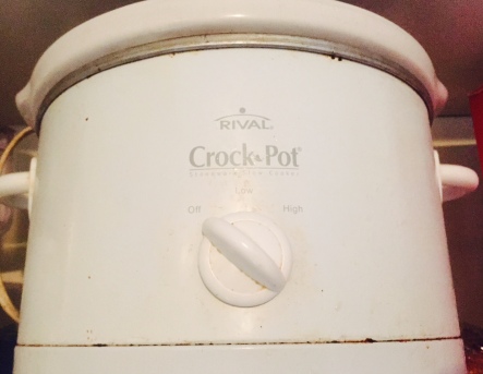 My much beloved and rather well-worn crockpot by Rival. 